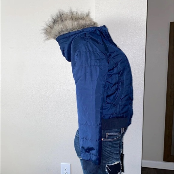 New J2 by Jou Jou Blue Hooded Puffer Jacket - Picture 3 of 12